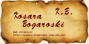 Kosara Bogaroški vizit kartica